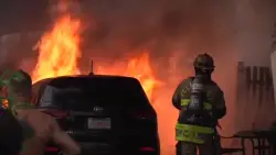 Crews prevent car fire from spreading to homes in Fort Lauderdale neighborhood