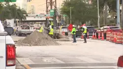 Storm drain collapse causes NB lane closures in downtown Miami